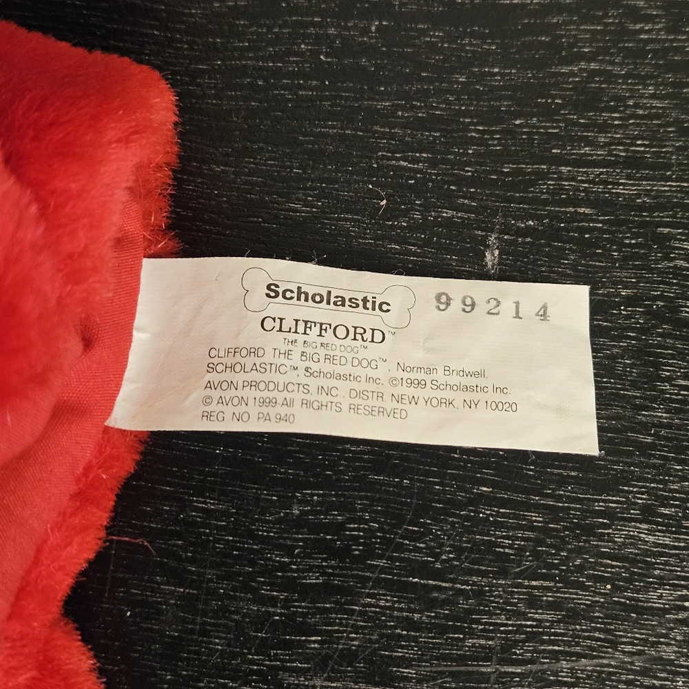 Vintage Clifford the Big Red Dog Singing Hand Puppet - Scholastic Avon - 1999
